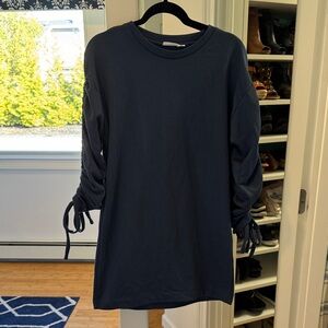 NWOT Ruched drawstring sleeve sweatshirt dress
